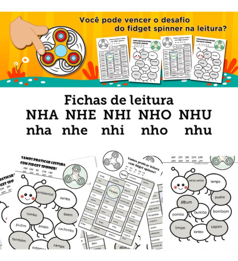 Fichas de Leitura -Família NHA NHE NHI NHO NHU