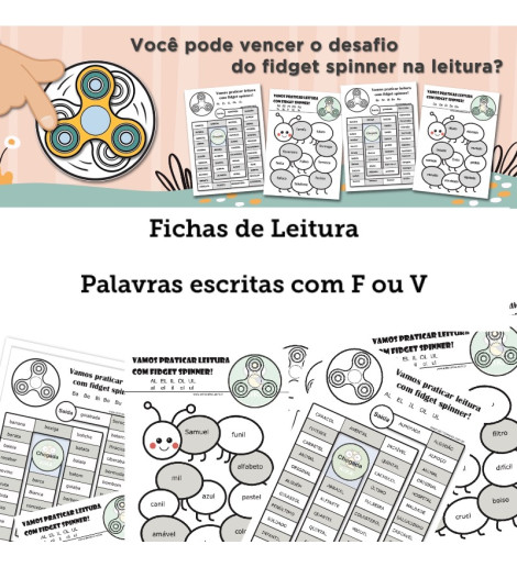 Fichas de Leitura - Palavras escritas com F ou V