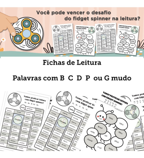 Fichas de Leitura - Palavras com B C D P ou G mudo