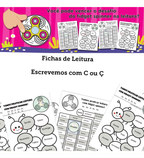 Fichas de Leitura- Palavras com C ou Ç