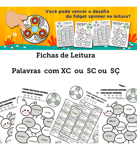 Fichas de Leitura - Palavras com XC SC ou SÇ